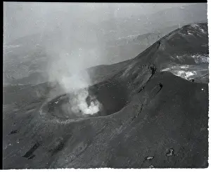 Smoke Rises From Barren Slope Mt. Etna