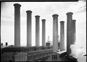 Edison Prints: Smoke Stacks Of Edison Power Plant