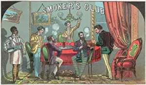 Color Print Prints: Smoker's Club Print