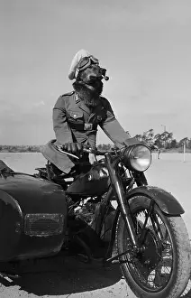 Goggles Prints: Smoking Police Dog On Motorcycle