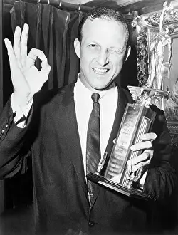 Stan Musial Prints: S.Musial Poses W/His Trophy & Gestures