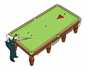 Images Dated 3rd April 2008: Snooker player and table