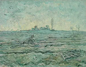 Impressionists Prints: Snow-Covered Field With A Harrow (After Millet)