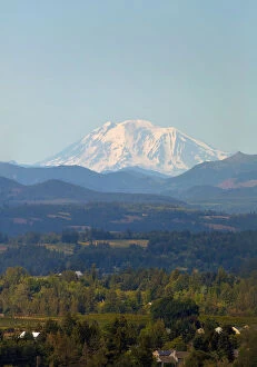 David Gn Photography Gallery: Snow covered Mount Adams in Washington State on a clear blue sky day
