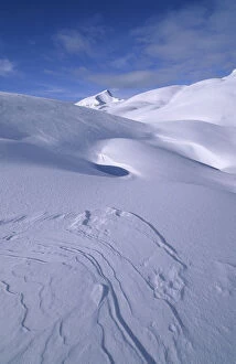 Deep Snow Collection: Snow drifts in front of Monte Sella de Sennes, Fanes-Sennes-Prags Nature Park, Dolomites, Italy