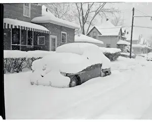 South Bend Prints: Snow Falling Onto a Car
