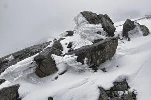 Images Dated 27th June 2017: Snow, ice formations, glaciers and rime on Mount Stanley, Kilembe Route, Rwenzori National Park