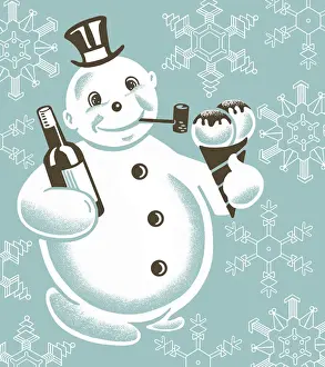 Snowman With Bottle