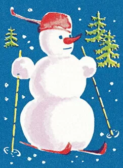 Images Dated 11th October 2003: Snowman on skies