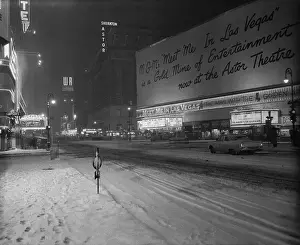 Snowstorm in New York City Leaves Times Square Deserted