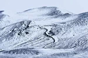 Snowy hills, Northeastern Region, Iceland