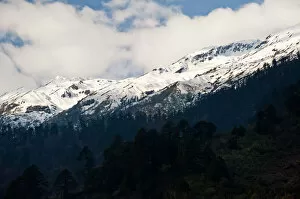 Snowy mountain in Sikkim, India