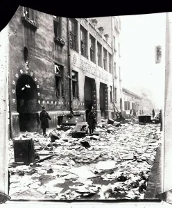Budapest Prints: Socialist Newspaper Office in Budapest After Riot