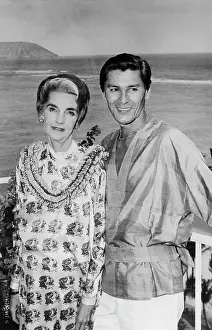 Socialite Barbara Hutton Posing with Her Vietnamese Husband
