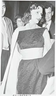 Socialite Cordelia Robertson Pausing at Theater Premiere