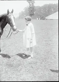 Huntington Prints: Socialite Holding Her Horse's Bridle