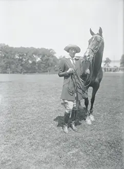 Huntington Prints: Socialite Holding Horse's Reins