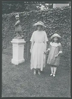 Newport Prints: Socialite Posing with Young Girl