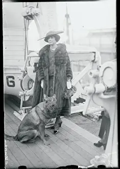 Socialite Woman Posing with Her Dog
