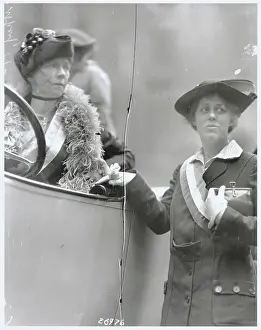 Secrecy Prints: Socialite Women Conversing at Automobile