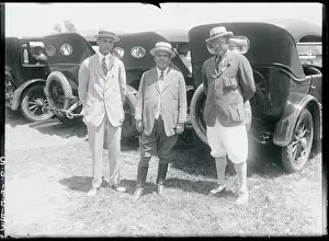 Huntington Prints: Socialites Posing Near Automobiles
