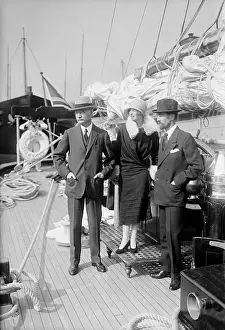 Socialites Vanderbilts Standing on Their Yacht