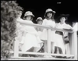 Long Branch Prints: Two Society Girls In Stands At Horse Sho