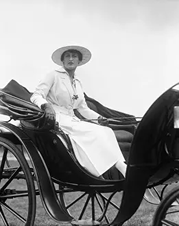 Long Branch Prints: Society Woman In Cart Holding Reins