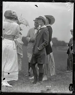 Outfit Prints: Society Woman Standing At Horse Show