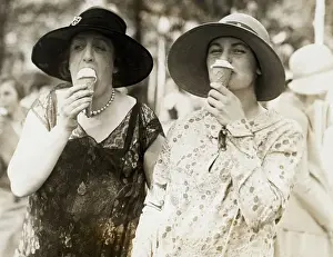 Wealthy People Prints: Society Women Eating Ice Cream Cones