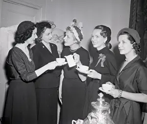 Socializing Prints: Society Women Standing At Tea