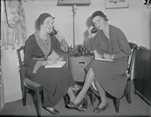 Society Women Talking on Telephone