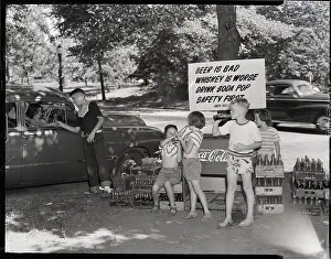 Soda Pop Stand At Drive In Movie; Sign