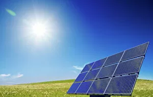 Environmental Issues Collection: Solar panel with sun