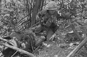 First Aid Prints: Soldier Aiding Wounded Soldier