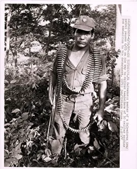 Ammunition Prints: Soldier Carrying Ammunition Bandoliers