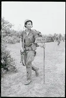 Chu Lai Prints: US Soldier Carrying a Sign:Vietnam 1967