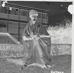 Soldier Dressed in Nuclear Fallout Protection Attire