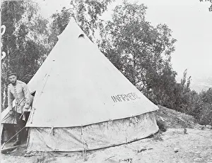 Red Cross Prints: Soldier Exiting Red Cross Tent in France