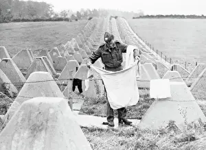 Soldier Hanging Laundry