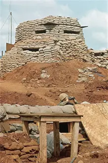 Lookout Prints: Soldier Keeping Watch Outside Bunker