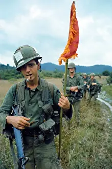 Qui Nhon Prints: US Soldier Leading Others with Captured Flag
