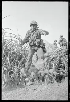 Bong Son Prints: Soldier Leaping Over a Cactus Hedge