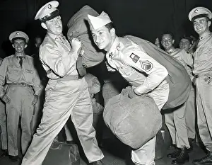 Soldier Loading Sergeant Down With Luggage