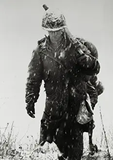 Soldier Patrolling in the Rain