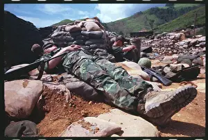 Dong Ha Prints: Soldier Resting on the Ground