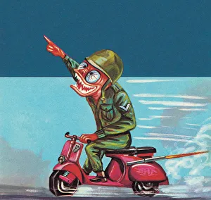 Patriotism Gallery: Soldier on a scooter