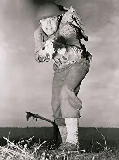 Photographic Study Prints: Soldier with Weapon in Attack Stance