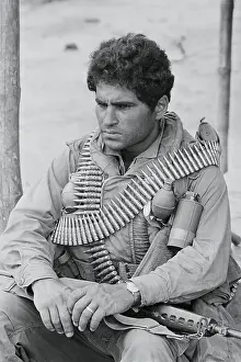 Soldier Wearing Machine Gun Bandolier