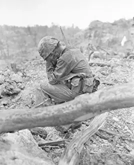 Crying Prints: Soldier Weeps After Battle in South Pacific